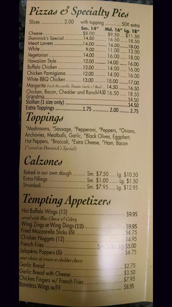 Dominick's Pizzeria Menu image 3